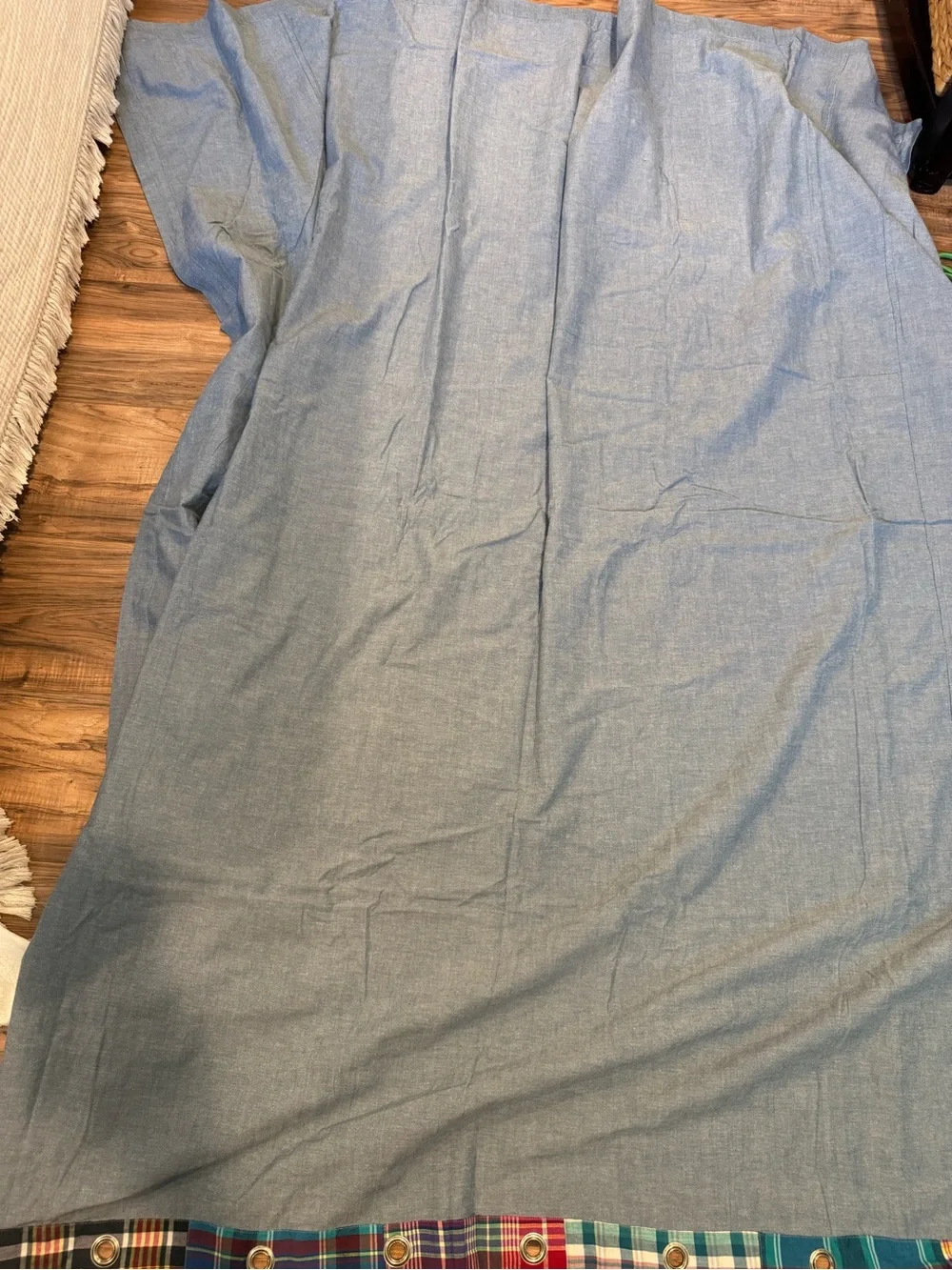 Vintage Ralph Lauren Home Madras Patchwork Plaid Cotton Shower Curtain